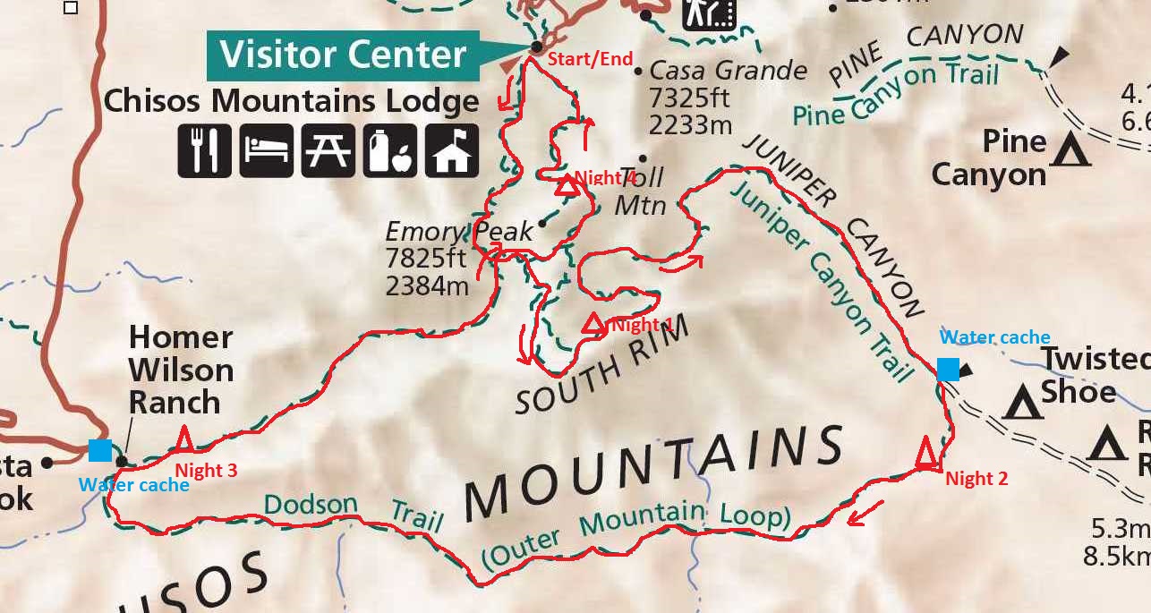 Outer Mountain Loop Map And Itinerary - Seeking Lost: Thru-Hiking ...