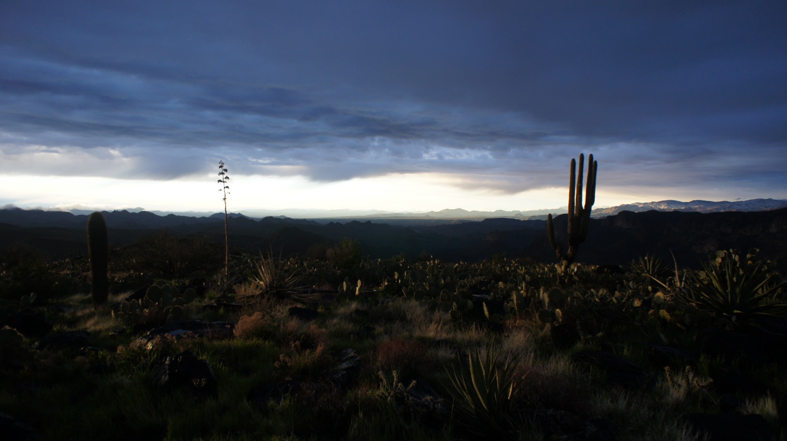 stormy sunsdown in the superstition wilderness