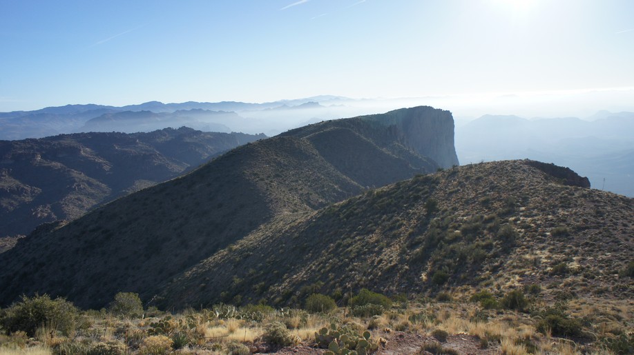 looking at the southern end of the superstition ridgeline