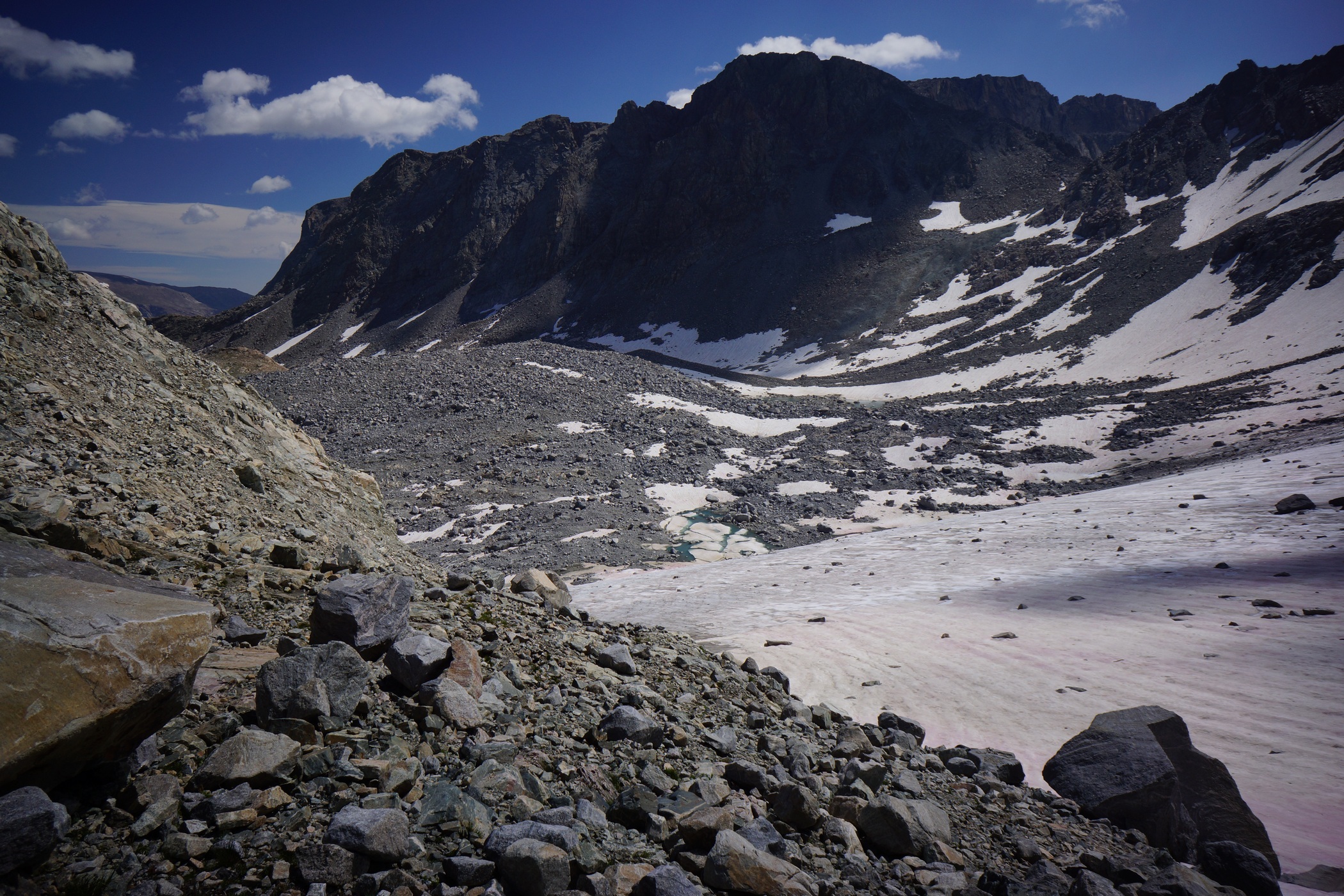 indian pass descent onto knifepoint glacier wind river range