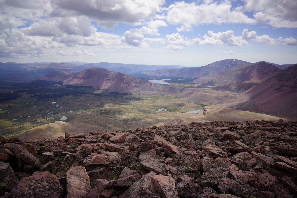 atwood lake and painter basin view from kings peak