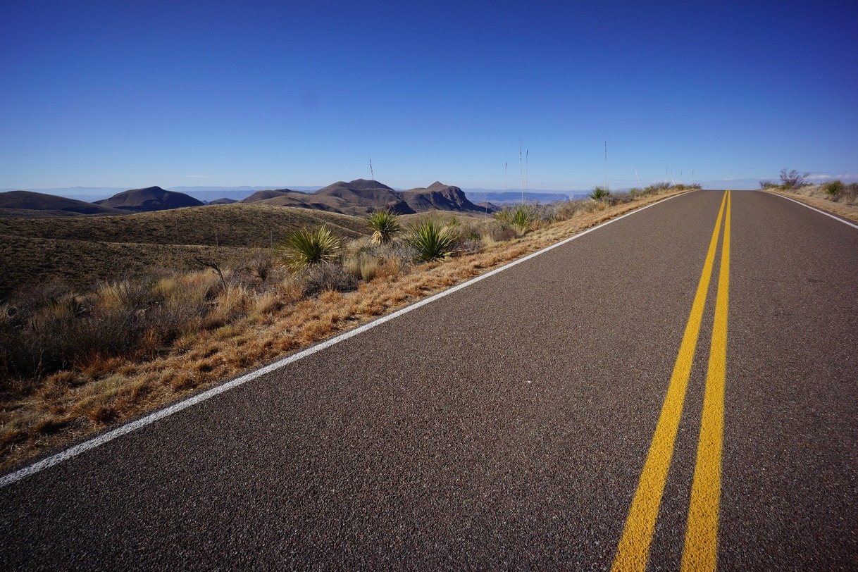 view of the road near sotol overlook in big bend national park