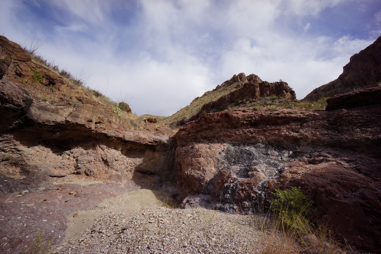 pouroff in a wash in big bend
