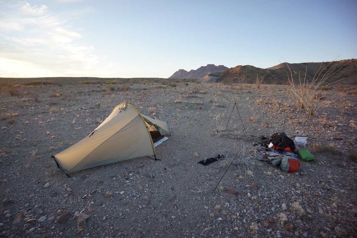 campsite in big bend national park desert