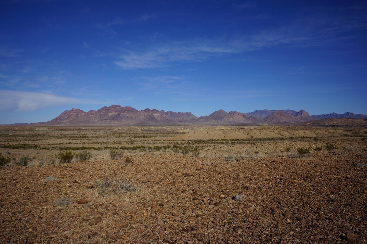 looking back at the mountains