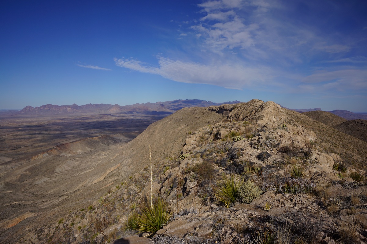 looking north along mariscal mountains in big bend