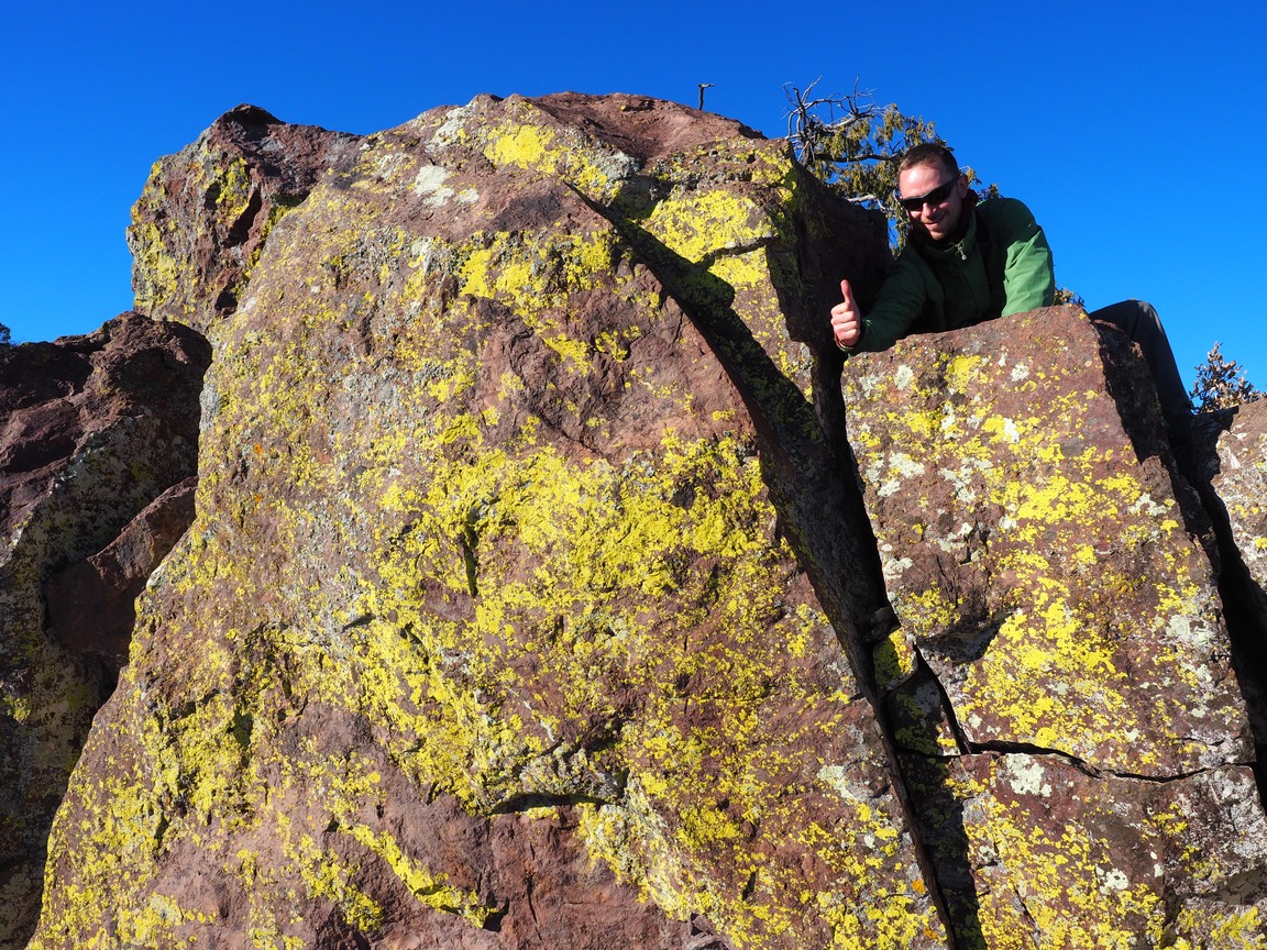 big bend national park cliff with green lichen
