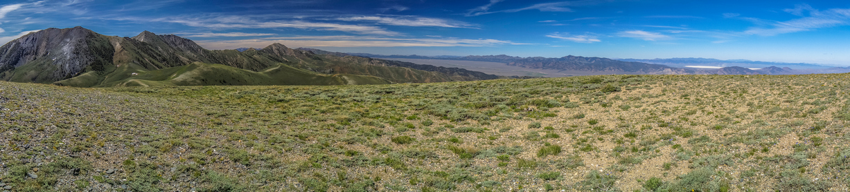 panorama photo of the toiyabe crest trail and reese river valley