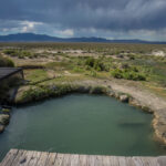 view of the toiyabe range behind spencer hot springs nevada