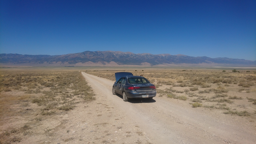 car ride for thru hiker on basin and range trail