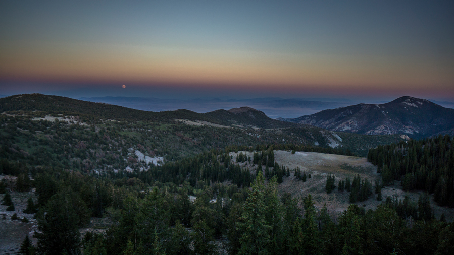 view of full moon rising from mt moriah wilderness