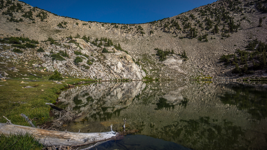 reflection on johnson lake, basin and range trail thru hike