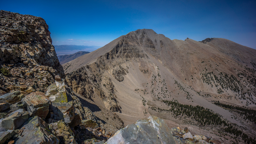 views from baker peak summit in the snake range nevada