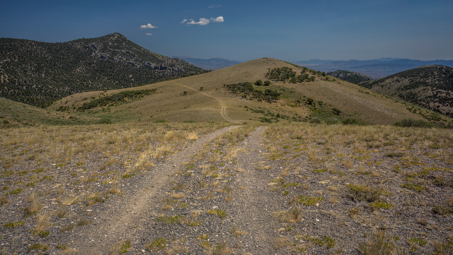 hiking dirt road in pequop range