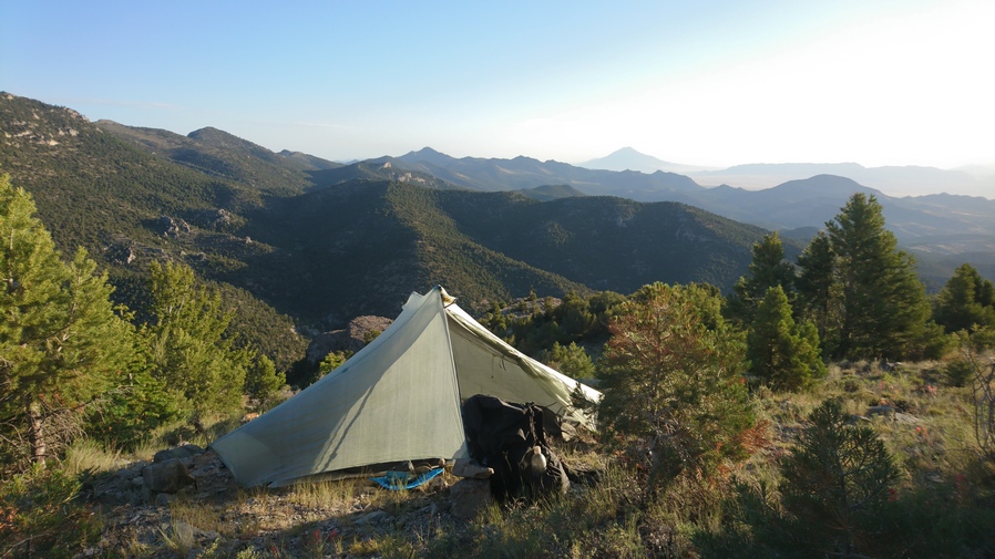goshute range campsite with taptent notch li tent on basin and range trail thru hike