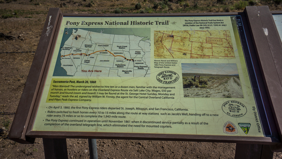 map and info about the pony express route