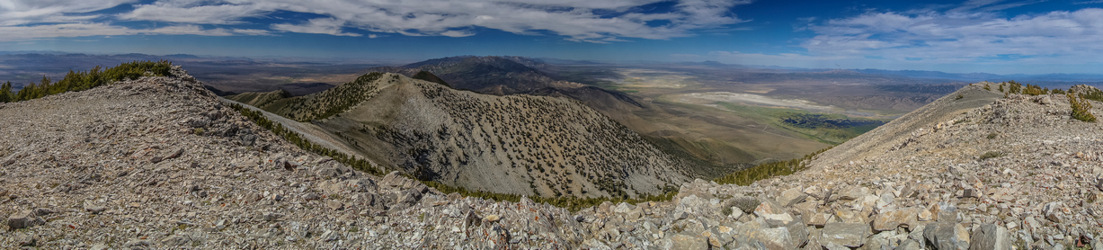 panorama photo from the summit of pearl peak, ruby mountains nevada