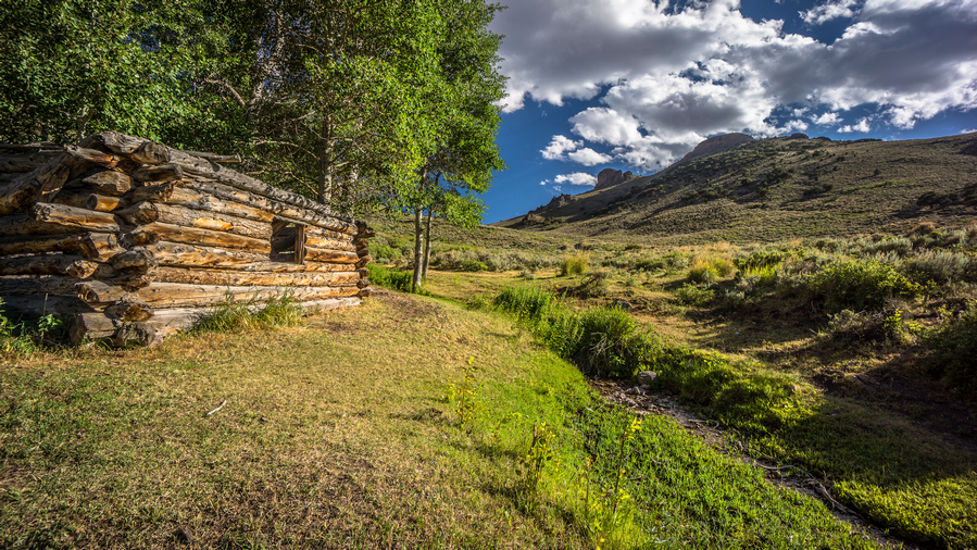 old cooley cabin in schell creek range mountains nevada