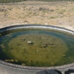 Thru Hiker Drinking From Water in Giant Tire