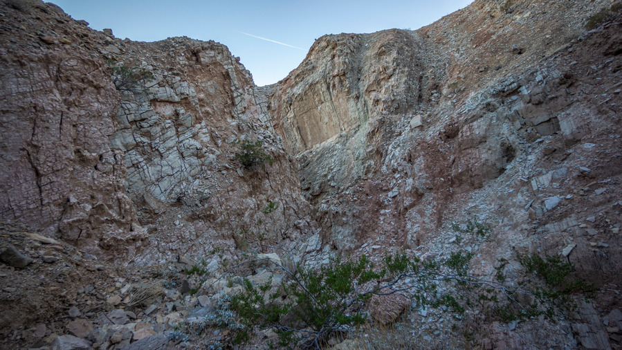 hiking a steep and narrow canyon in nevada