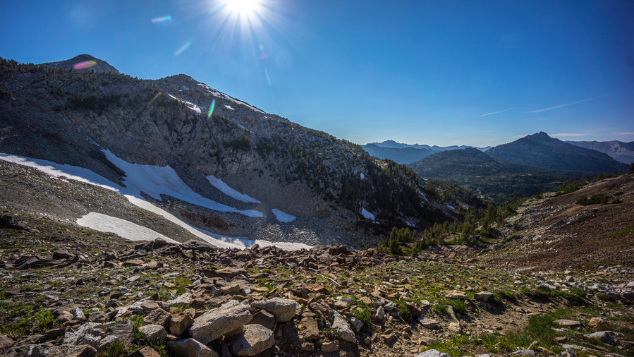backpacking trail to glacier pass in wallowa mountains, oregon