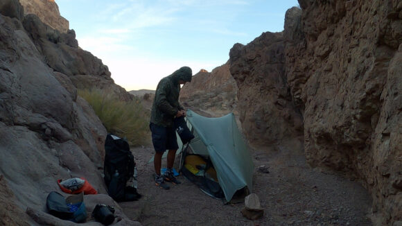 backpacker's campsite in oak creek canyon nevada