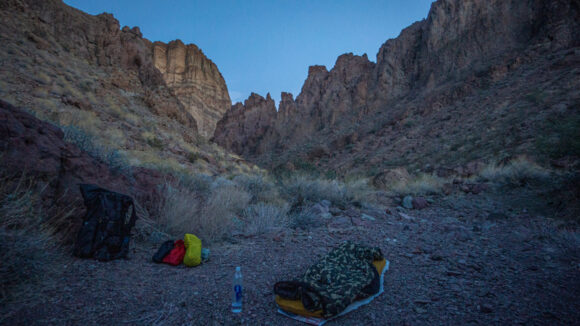 camping in unnamed wash and canyon in the jimbilnan wilderness black range, nevada