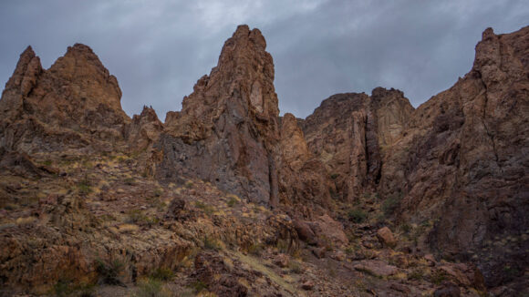 backpacking the black range, lake mead, nevada in jimbilnan wilderness canyon