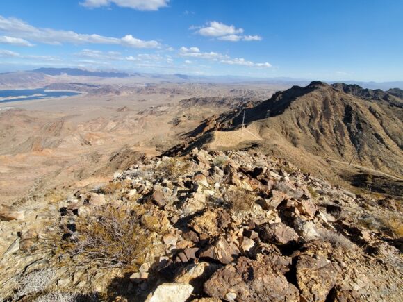 river mountains high point summit view over lake mead nevada