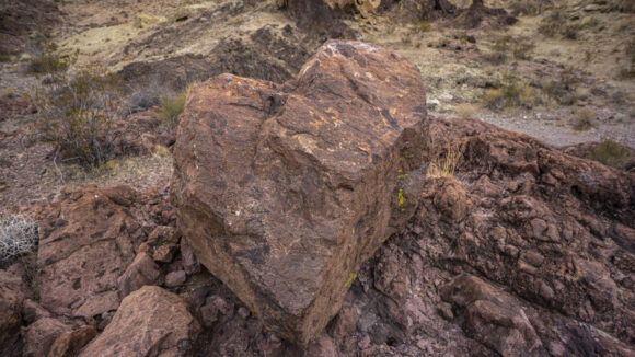 heart shaped rock in the nevada wilderness