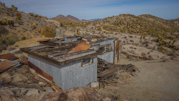 abandoned mining cabin near nelson ghost town nevada