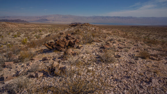 view of lake mojave and colorado river from nellis wash