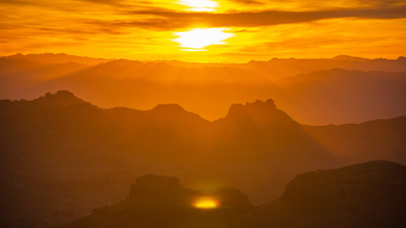 mount nutt arizona black mountains sunset