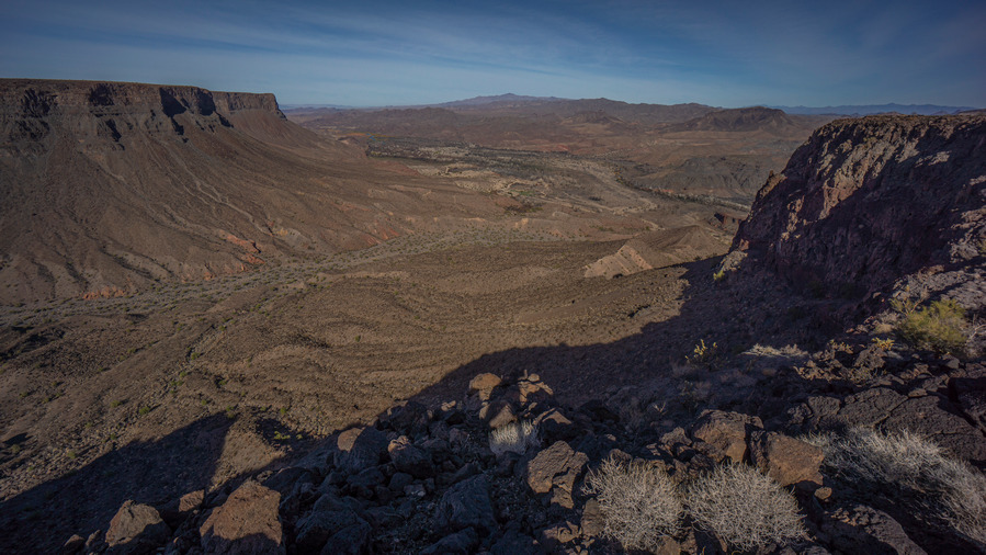 hiking the mesa buckskin mountains arizona overlooking bill williams river
