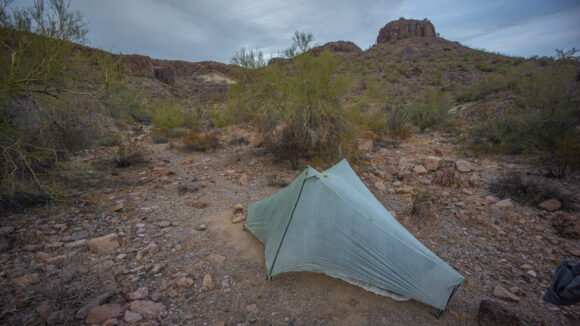 hiking the new water mountains wilderness arizona campsite with tarptent notch li