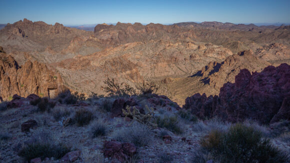 hiking to the summit of signal peak, high point of the kofa mountains arizona