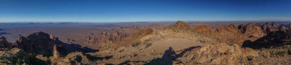 hiking to the summit of signal peak, high point of the kofa mountains arizona