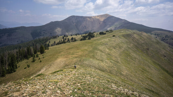 cdt section hiker view descending parkview mountain colorado