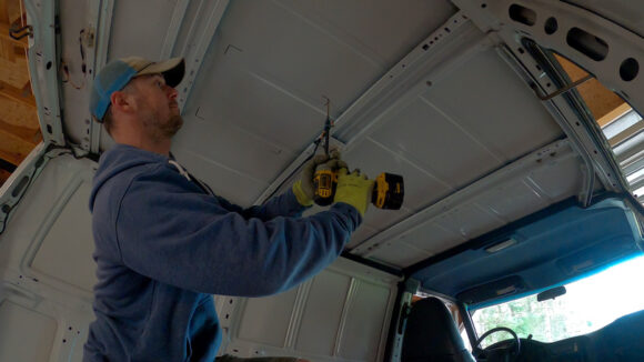 converting a chevy astro van into a camper van, installing a ventillation fan