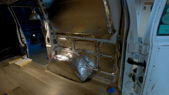 converting a chevy astro van into a camper van, installing the insulation