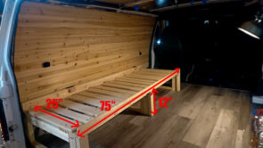 building a pull out flip up slat bed for my astro safari camper van conversion