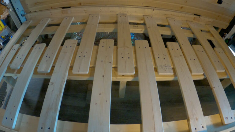 Chevy Astro Camper Van Build: Pull Out Slat Bed Seeking Lost: Thru ...