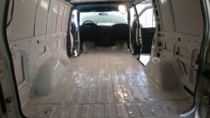 astro safari camper van build view of van interior before starting conversion