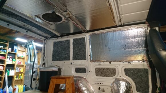 converting a chevy astro van into a camper van, installing the insulation