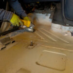 Chevy Astro Camper Van Build: Wire Wheel to strip chipping paint